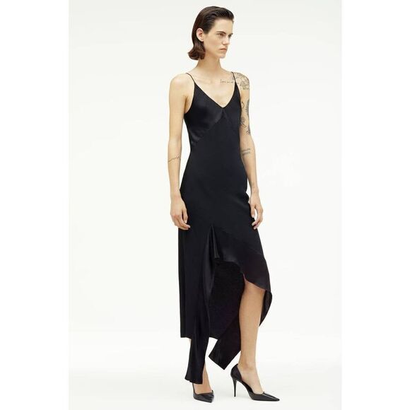 NWT Zara pure silk MULBERRY NARCISO RODRIGUEZ SLIP BLACK DRESS ZARA L - Picture 5 of 13